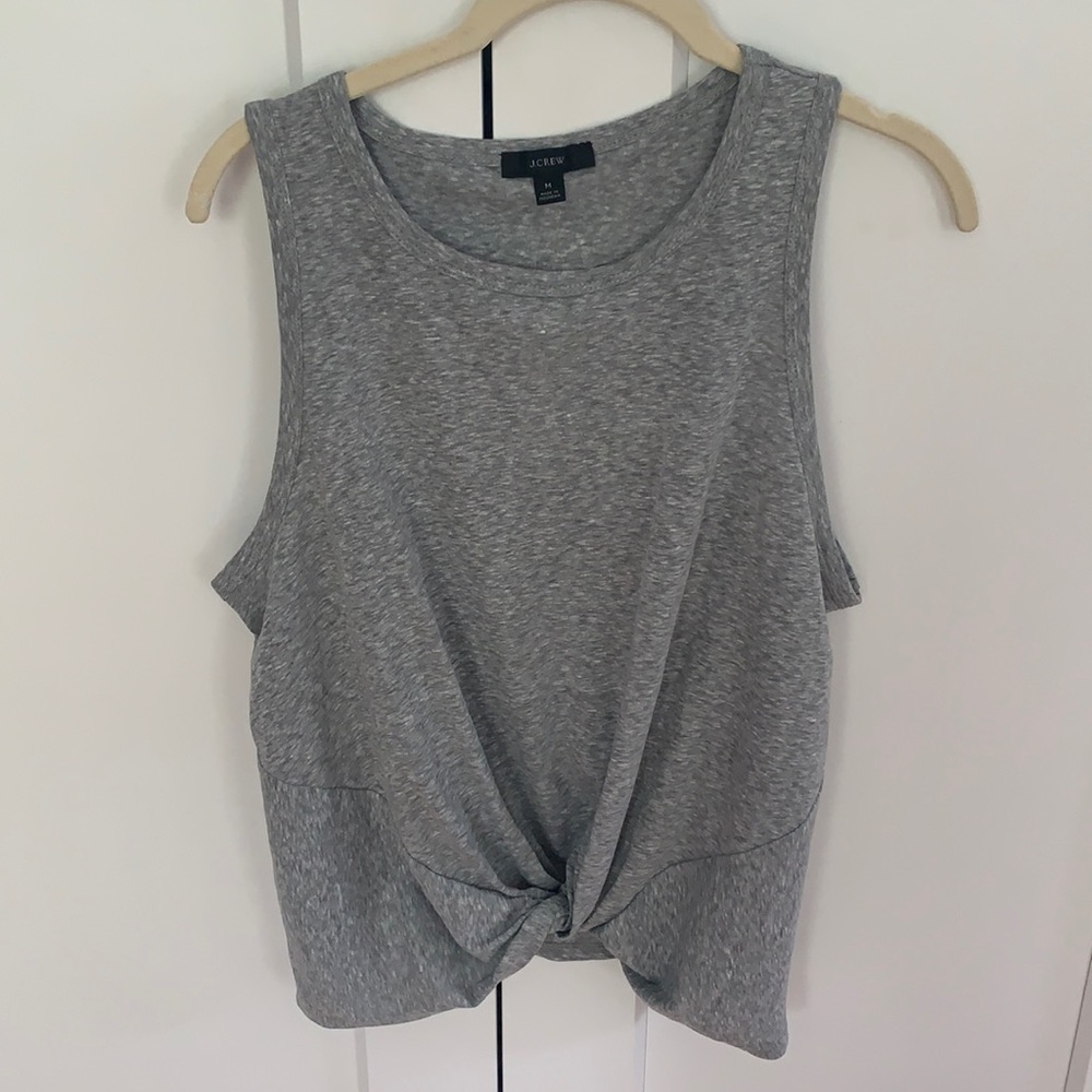 Nwt J. Crew slub twist front tank in grey